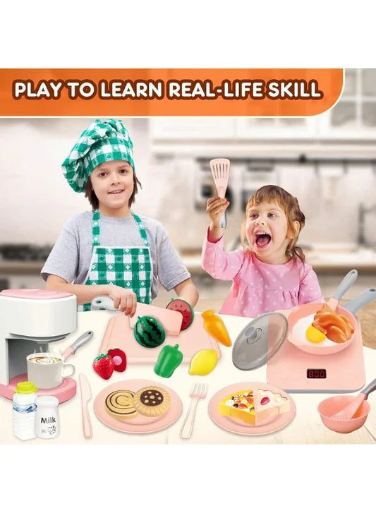 Mini Kitchen Set Toy with Real Working Stove – Educational Cooking Toy for Kids Ages 12+