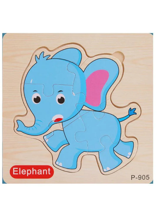 3D Wooden Jigsaw Puzzle for Kids – Animal Set Early Learning Toy for Toddlers and Children