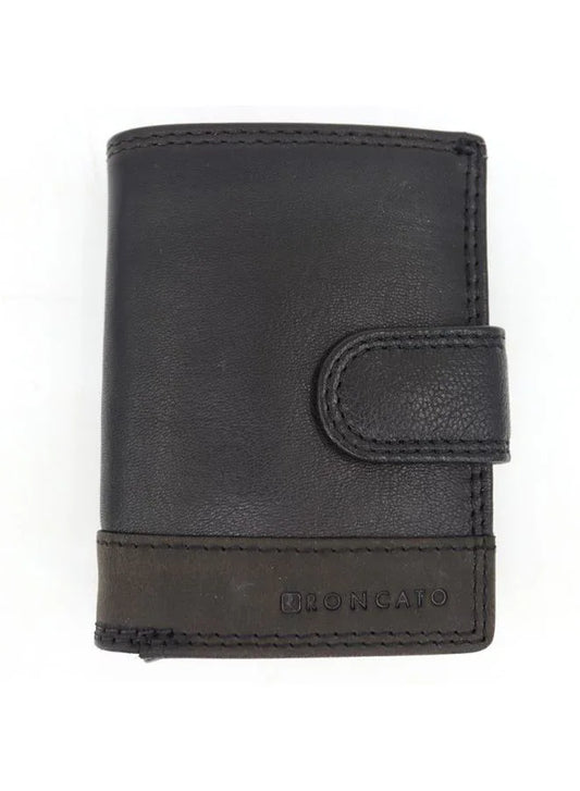 R Roncato Men's Leather Wallet, Sleek Italian Design, RFID Protection and Durable Wallet for Cards and Cash
