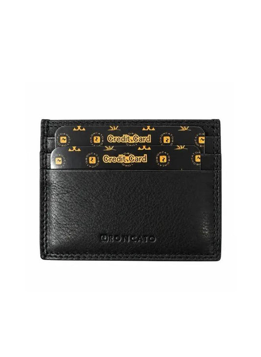 R. Roncato Leather Card Holder – 6 Card Slots, Black & Brown