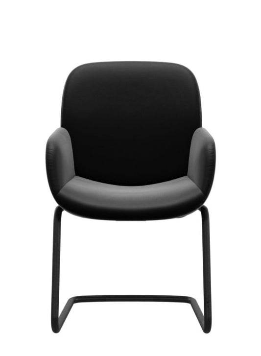 Stressless Bay Low Back Leather Chair with Arms front