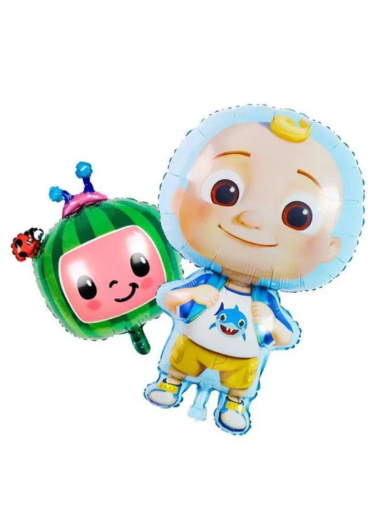 2 pc Cocomelon Character Ballon Set , Giant balloon for Kids Party, Birthday Double Sided Foil Balloon