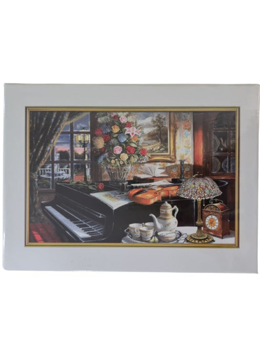 أحجية الصور المقطوعة 500 قطعة مع عمل فني فريد، غرفة الموسيقى (52 × 38 سم)