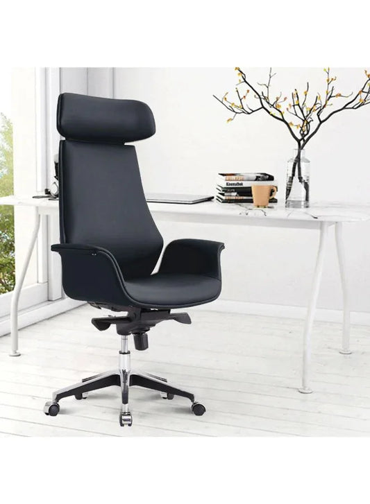 Luxury Swivel Black Leather Executive Office Chair