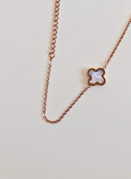 Luxury Jewelry Shell Four Leaf Clover Rose Gold Black Coloured Clover Bracelet for Women