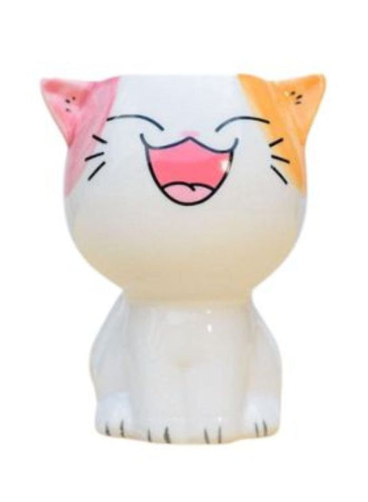 وعاء نباتات داخلي لطيف على شكل قطة صغيرة مع فتحة تصريف، قطة ب