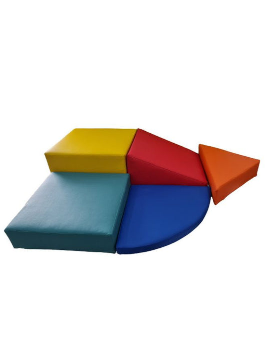 FDP SoftScape Playtime Corkscrew Climber للرضع والأطفال الصغار، هيكل إسفنجي ناعم ملون للمبتدئين للعب النشط في الأماكن المغلقة، والزحف، والتسلق، والانزلاق (مجموعة من 5 قطع)