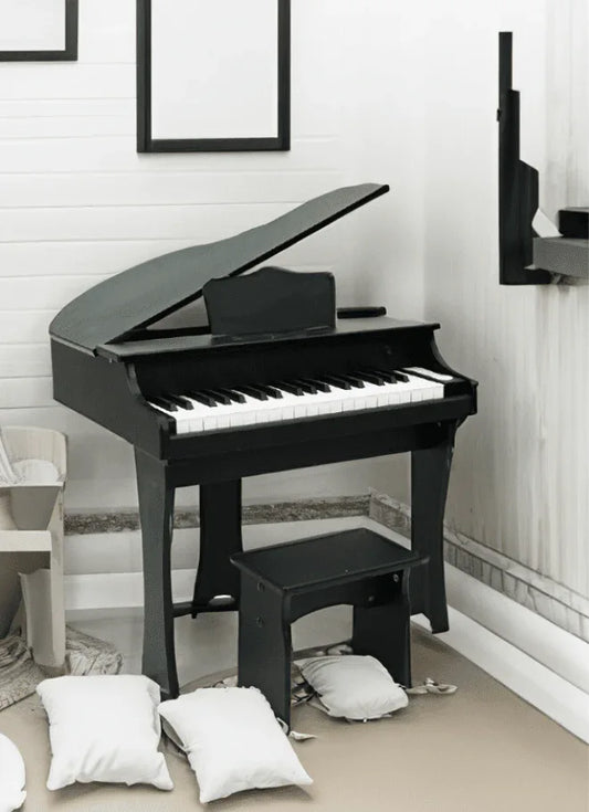Digital 37 Key Wooden Piano for Kids - Educational Toy with Interactive Features