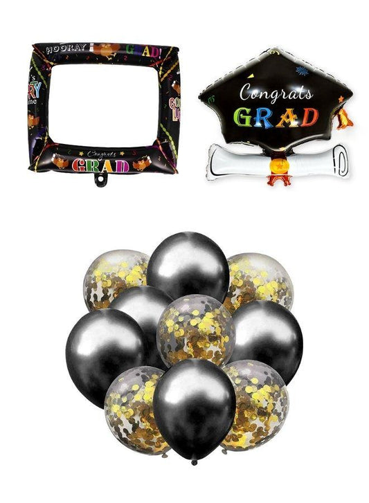 Graduation Theme Party Supplies Balloons Kit with Frame for taking photos Celebration Decor Set For Kids Adults