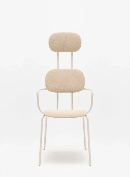 New School Upholstered Chair with Headrest and 4-Legged Base (Customizable)