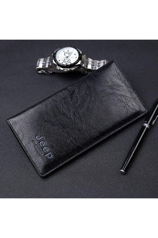 Bold Leather Wallet with Jeep Logo Fatio General Trading