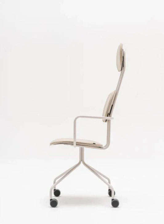 New School Upholstered Chair Fixed Headrest, Base with Castors (Customizable)