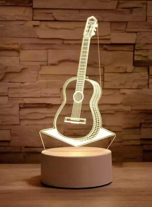 Creative Night Light 3D Acrylic Bedroom Small Decorative 3D Lamp Night Lights For Home Decoration, Guitar Fatio General Trading