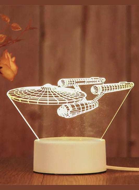 Creative Night Light 3D Acrylic Bedroom Small Decorative 3D Lamp Night Lights For Home Decoration, Battleship Fatio General Trading