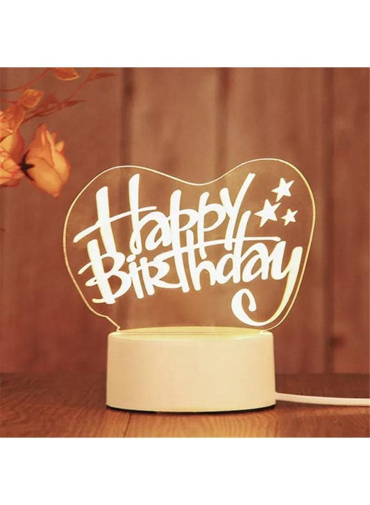 Creative Night Light 3D Acrylic Bedroom Small Decorative 3D Lamp Night Lights For Home Decoration, Happy Birthday Fatio General Trading