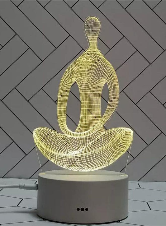 Creative Night Light 3D Acrylic Bedroom Small Decorative 3D Lamp Night Lights For Home Decoration, Meditate Fatio General Trading