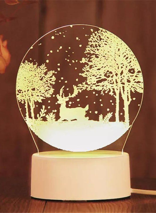 Creative Night Light 3D Acrylic Bedroom Small Decorative 3D Lamp Night Lights For Home Decoration, Deer Fatio General Trading