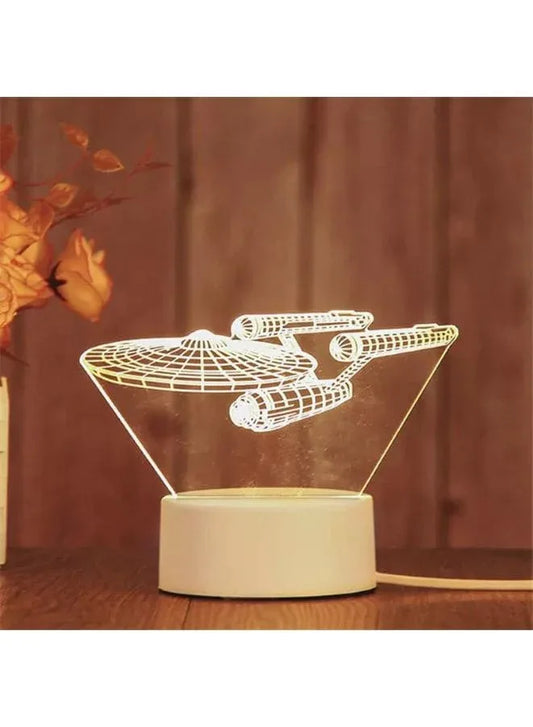 Creative Night Light 3D Acrylic Bedroom Small Decorative 3D Lamp Night Lights For Home Decoration, Battleship Fatio General Trading