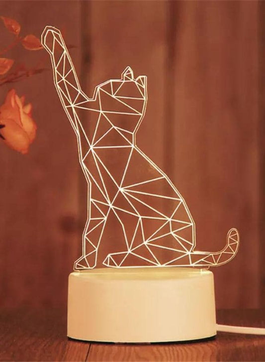 Creative Night Light 3D Acrylic Bedroom Small Decorative 3D Lamp Night Lights For Home Decoration, Cat Fatio General Trading