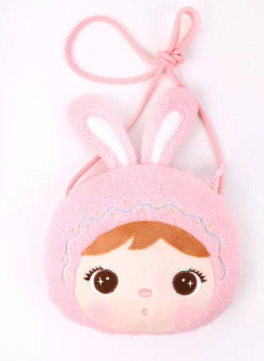 Cute Little Baby Plush Shoulder Bags/Wallets For Girls, Plush Shoulder Bags with Strap for Kids Coin Purses Cute Princess Handbags Kids, Accessories for Girls, Pink Fatio General Trading