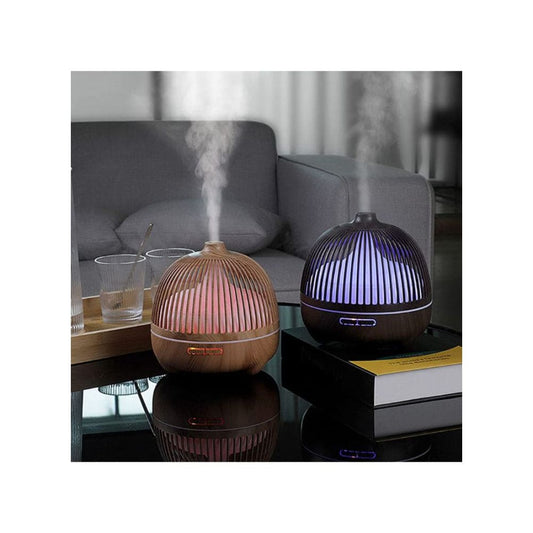 Essential Oil Diffuser 500ml Aromatherapy aroma diffuser ultrasonic humidifier with 7 color LED & remote control, Timer, Waterless Auto-Off, Black Fatio General Trading