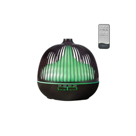Essential Oil Diffuser 500ml Aromatherapy aroma diffuser ultrasonic humidifier with 7 color LED & remote control, Timer, Waterless Auto-Off, Black Fatio General Trading