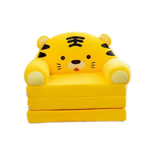 Foldable Toddler Chair Lounger for Girls, Removable and Washable Lazy Sleeping Sofa for Kids, Baby Sofa Bed Foldable Chair, Yellow Cat Fatio General Trading