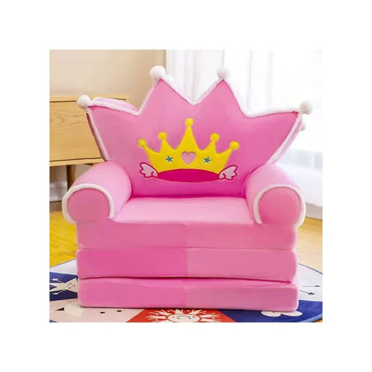 Foldable Toddler Chair Lounger for Girls, Removable and Washable Lazy Sleeping Sofa for Kids, Baby Sofa Bed Foldable Chair, Crown Fatio General Trading