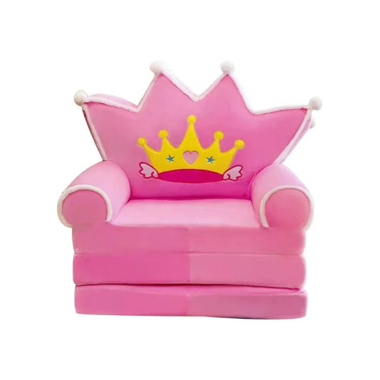 Foldable Toddler Chair Lounger for Girls, Removable and Washable Lazy Sleeping Sofa for Kids, Baby Sofa Bed Foldable Chair, Crown Fatio General Trading