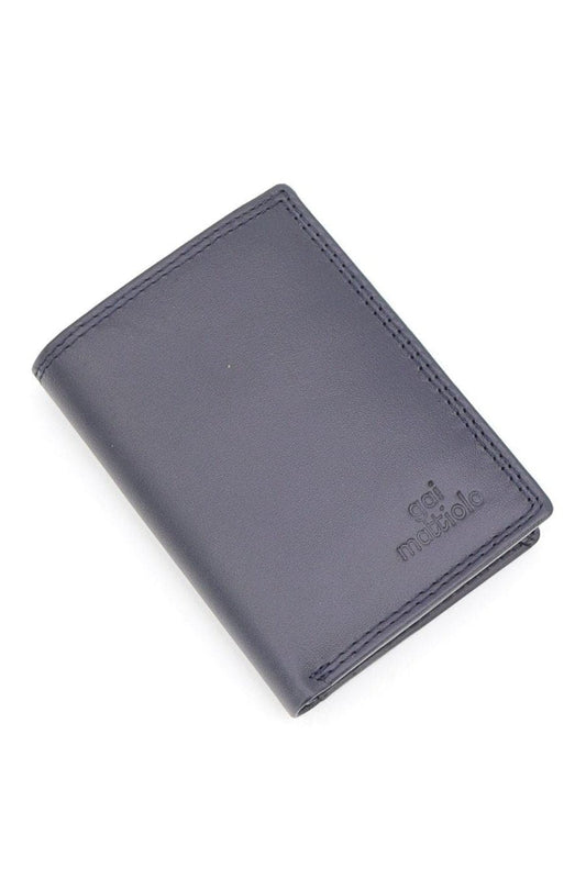 Gai Mattiolo leather wallet, Equipped with spaces for credit cards, a space with mesh for documents in card format and banknotes, Blue Fatio General Trading