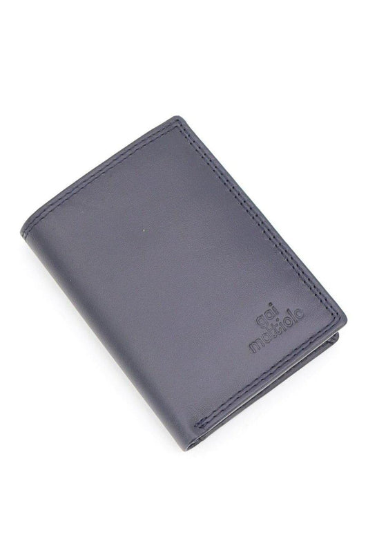 Gai Mattiolo leather wallet, Equipped with spaces for credit cards, a space with mesh for documents in card format and banknotes, Blue Fatio General Trading