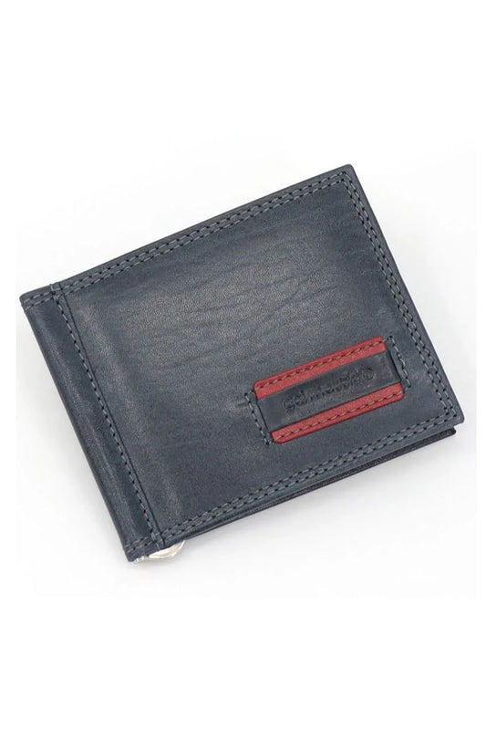 Gai Mattiolo Men's Leather Wallet, Equipped With Metal Money Clip and Space for Credit Cards, Black Fatio General Trading