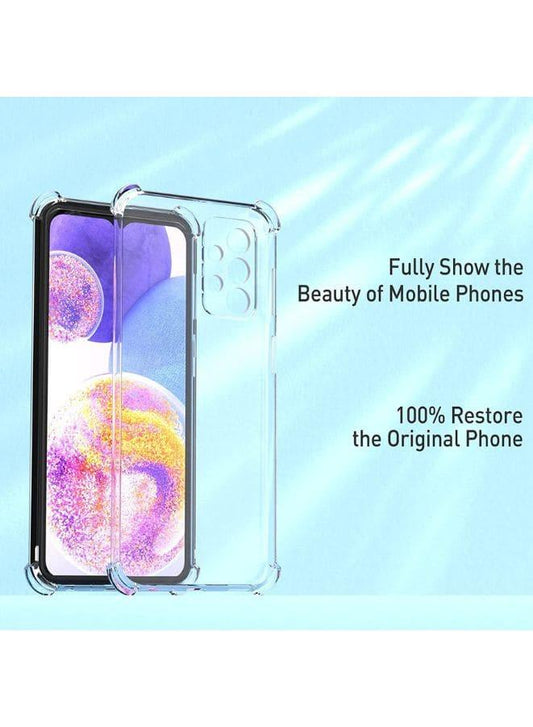 Galaxy A23 Back Cover Case | Ultra Clear Soft Case | Best Camera Protection | Inbuilt Dust Plugs & Anti-Slip Grip | Slim & Protective Back Case Cover for Samsung Galaxy A23 Clear Fatio General Trading