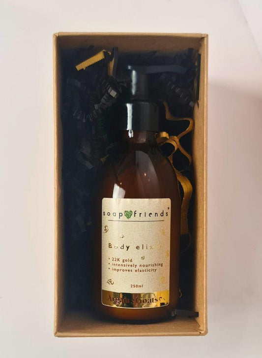 لوشن مغذي للجسم من سوب آند فريندز بذهب عيار 22 قيراط ويحسن البشرة | 250 مل