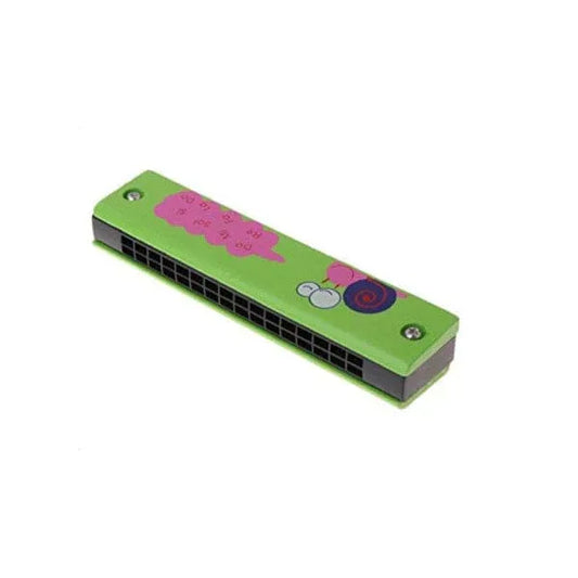 Kids Harmonica Wooden Children Harmonica Toys Colored Printed Diatonic Harmonica Mouth Organ Early Educational Musical Instruments, Design 5 Fatio General Trading