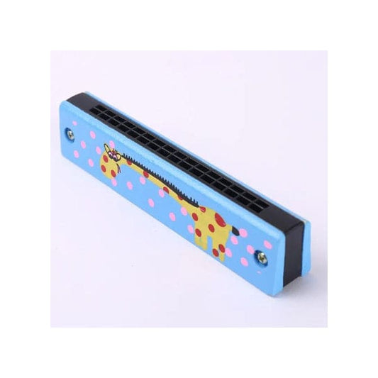 Kids Harmonica Wooden Children Harmonica Toys Colored Printed Diatonic Harmonica Mouth Organ Early Educational Musical Instruments, Design 3 Fatio General Trading