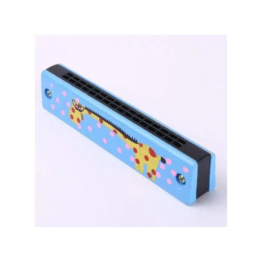 Kids Harmonica Wooden Children Harmonica Toys Colored Printed Diatonic Harmonica Mouth Organ Early Educational Musical Instruments, Design 3 Fatio General Trading