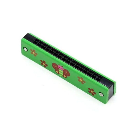 Kids Harmonica Wooden Children Harmonica Toys Colored Printed Diatonic Harmonica Mouth Organ Early Educational Musical Instruments, Design 12 Fatio General Trading