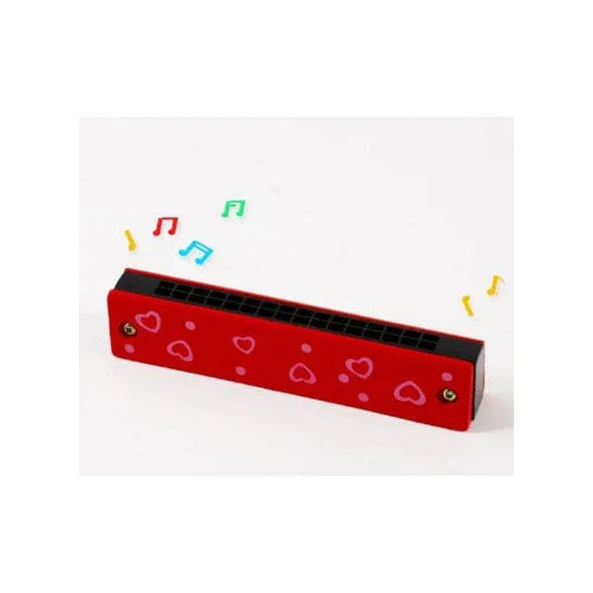 Kids Harmonica Wooden Children Harmonica Toys Colored Printed Diatonic Harmonica Mouth Organ Early Educational Musical Instruments, Design 4 Fatio General Trading