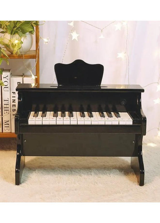 بيانو خشبي رقمي مكون من 25 مفتاحًا للأطفال - لعبة تعليمية ذات ميزات تفاعلية