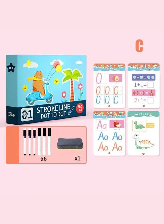 Magical Tracing Workbook Kids's Preschool Educational Toys Erasable Reusable Children's Logical Thinking Training Fatio General Trading