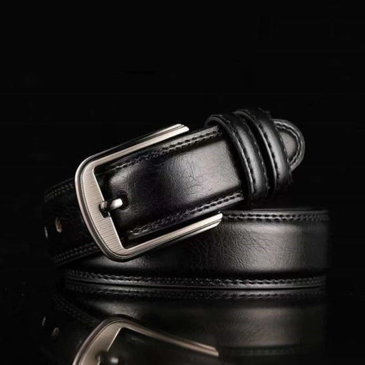 Men's Leather Strap Belt Men's Pin Buckle Luxury Waistband, 120CM Fatio General Trading