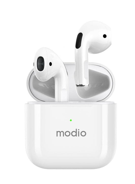 Modio ME4 True wireless stereo headset(White) with free case (Blue/Red) Fatio General Trading