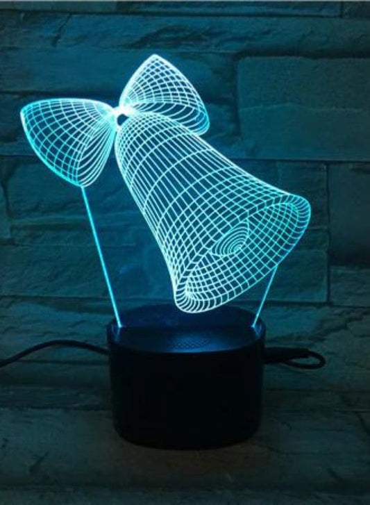 Multi-color Bell 3D LED Night Lamp, USB Desk Lamp, 16 Color with remote control Bedroom Table Lamp, Home Décor Light Gifts Fatio General Trading