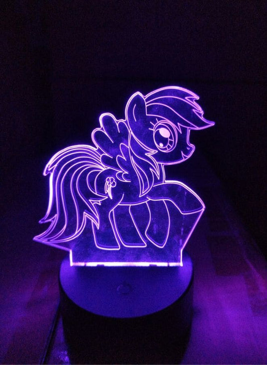 Multi-color Pony 3D LED Night Lamp, USB Desk Lamp, 16 Color with remote control Bedroom Table Lamp, Home Décor Light Gifts Fatio General Trading