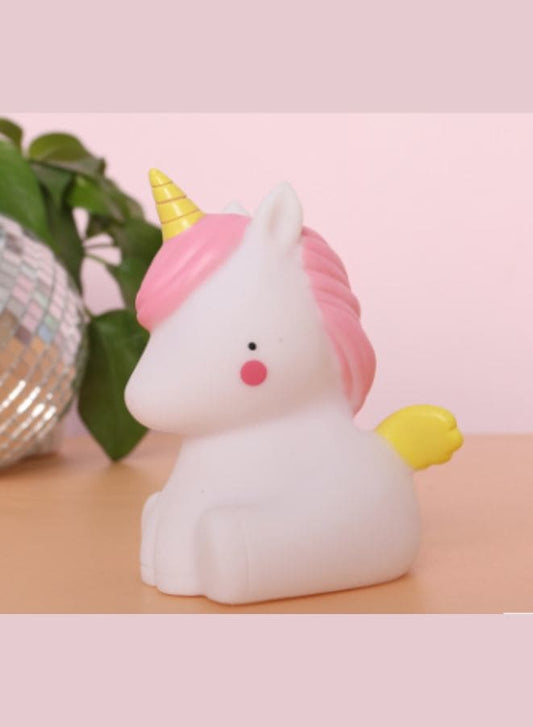 Portable Kids Cartoon LED Night Light Children Bedroom Table Lamp Bedside Moon Star Nightlight  Best Birthday Gift for Kids, Home Décor, Kid' Room Decoration, Living Room, White Unicorn Fatio General Trading