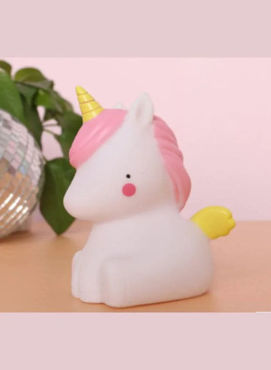 Portable Kids Cartoon LED Night Light Children Bedroom Table Lamp Bedside Moon Star Nightlight Best Birthday Gift for Kids, Home Décor, Kid' Room Decoration, Living Room, White Unicorn Fatio General Trading