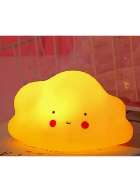 Portable Kids Cartoon LED Night Light Children Bedroom Table Lamp Bedside Moon Star Nightlight Best Birthday Gift for Kids, Home Décor, Kid' Room Decoration, Living Room, Yellow Cloud Fatio General Trading
