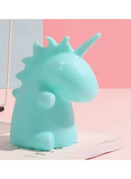 Portable Kids Cartoon LED Night Light Children Bedroom Table Lamp Bedside Moon Star Nightlight Best Birthday Gift for Kids, Home Décor, Kid' Room Decoration, Living Room, Blue Dinosaur Fatio General Trading