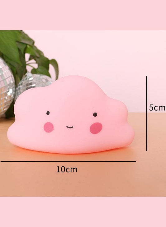 Portable Kids Cartoon LED Night Light Children Bedroom Table Lamp Bedside Moon Star Nightlight Best Birthday Gift for Kids, Home Décor, Kid' Room Decoration, Living Room, Pink Cloud Fatio General Trading